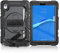Resistente a prueba de golpes TPU caso para Lenovo Smart Tab M8 HD 8 TB-8505F/8505X/8705F, cubierta protectora W protector de pantalla+soporte giratorio+mango+correa de hombro (negro)