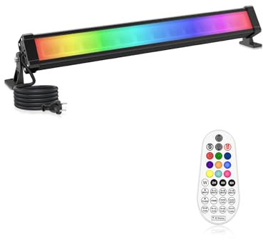 RGB LED Strahler, CLY 25W RGB Wallwasher Licht mit Fernbedienung LED Bar IP66 Wasserdicht Dimmbar Flutlicht 6 Helligkeit mit Memoryfunktion Timer Lightbar für DJ Disco Halloween Party Garten