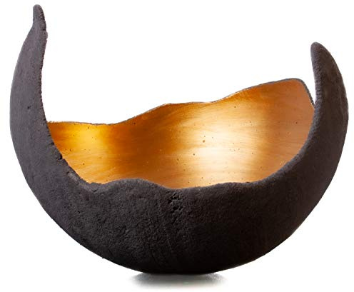 Handgefertigte Lichtschale in Gold, Größe L (30cm) – Exklusiv von Stoamandal