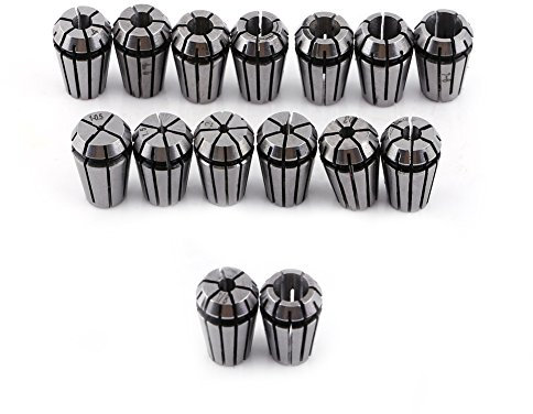 Risegun 15pcs Collets, ER11 Spring Collet Set, 65Mn Spring Steel, for CNC Milling Lathe Tool and Work-Holding Engraving Machine