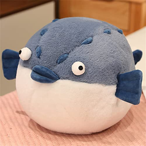 Sarah Duke Kuscheltier Kawaii Kissen, Lustige Kugelfisch Plüschtier, Plüsch Spielzeug Kinder Dekokissen, Stofftier Plüschpuppen Geschenk (35 cm)
