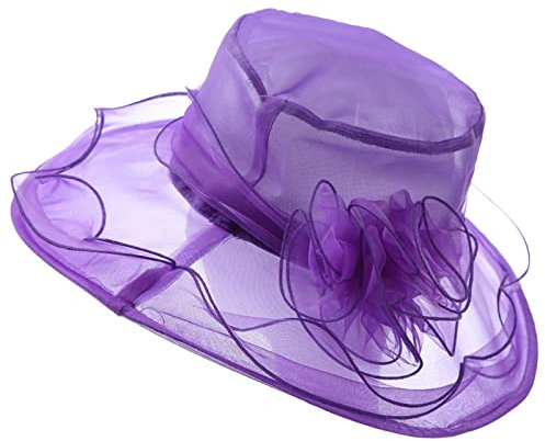 Damen Kopfschmuck Hut Damen Hochzeit Hut Sonnenhut Blumenschatten Meer Strand Hut Baseball Cap Led (Lila, Einheitsgröße)