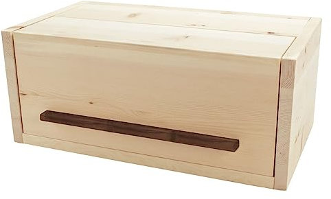 4betterdays.com NATURlich leben! Brotkasten Vollholz mit Nussgriff und Klappdeckel - 45 x 25 x 16 cm - Vollholz