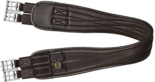 T TEKE Konturierter, scheuerfreier Sattelgurt für Pferde, Airflow-Waffel-PVC-Schaum-Konstruktion mit beidseitigem, strapazierfähigem Baumwollgummizug und Edelstahlschnallen (96–142cm)