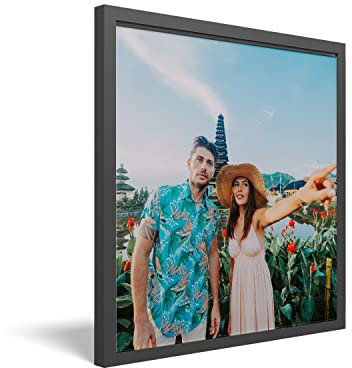 PICANOVA Foto im Rahmen 40x40cm – Personalisierte Leinwand Bilder & Kunstdrucke – Fotoboard und Bilderrahmen Dein Foto als Fotodruck Bild – Personalisiertes Geschenk