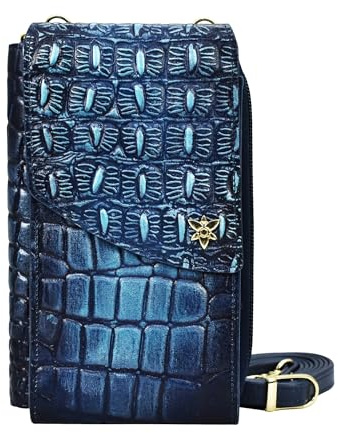 Anuschka Damen Leder Handytasche – Handbemaltes echtes Leder, Smartphone-Tasche mit RFID geschützten Kartenfächern - 1173