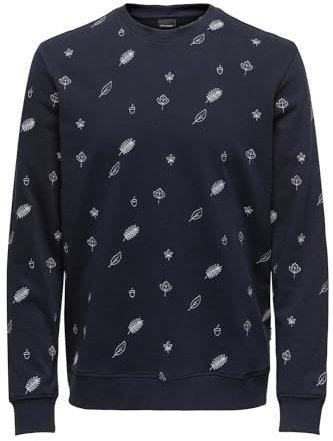ONLY & SONS Herren ONSCAMDEN REG New AOE Crew Sweat Sweatshirt, Dark Navy, M