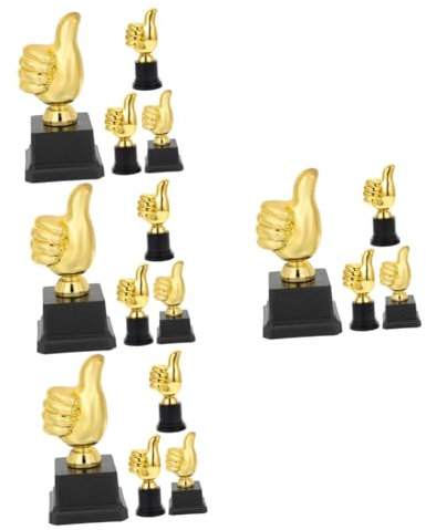 Toddmomy 16 STK Daumen Hoch Trophäe Daumen Vergeben Trophäen Trophäenverleihung Dekorative Trophäe Teilnehmer-trophäe Kleine Goldene Trophäe Ballon Dor Trophäe Sport Ermutigen Plastik Kind