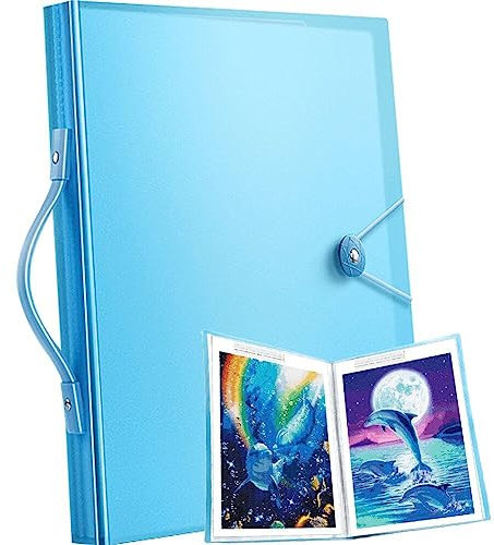 A3 Diamond Painting Storage Book for Diamond Painting Kits, 60 Pages Diamond Art Painting Portfolio Presentation Storage Book Folder Clear Pockets