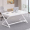 IBF White Computer Desk, Modern Home Office Desk for Writing Work Study, Simple Wooden Metal Pc Gaming Desk in Bedroom, Executive Laptop Workstation Computer Table with Storage, White Oak, 140 CM