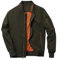 HOOD CREW Blouson aviateur pour homme, manteau d'extérieur coupe-vent léger et décontracté, avec fermeture Éclair et poches, style printemps-automne, Vert kaki, XX-Large