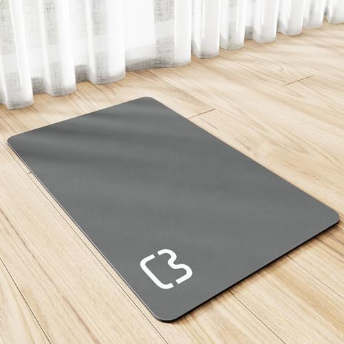 Super Absorbent Quick Drying Pet Mat, for Food and Water, Dark Gray (35 * 50cm)