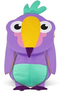 Affenzahn Kleiner Freund Kindergarten-Rucksack für 1-3 Jährige Ergonomisch Reflektierend Ziehzunge mit Namensschild Kreativ Tukan - Lila