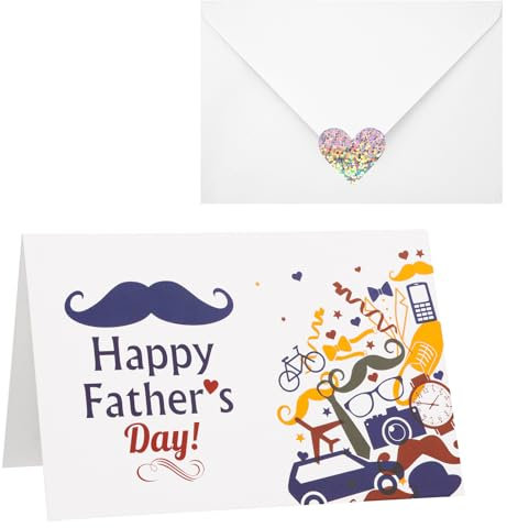 Vatertagskarte, Happy Fathers Day-Karte mit Umschlägen und Siegelaufklebern Faltbare Vatertags-Grußkarte Best Dad-Geburtstagskarte für Vatertags-Geburtstagsgeschenke(Stil 4)