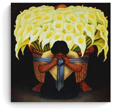 JUYOZ Diego Rivera Malerwerke (Wrap The Flower Seller) Poster auf Leinwand, Wandkunstdruck, Foto, Bild, Gemälde, Raumdekoration, Heimdekoration, 50 x 50 cm