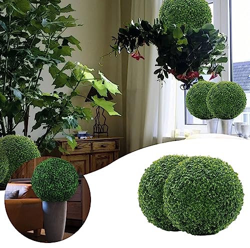 Vipomkowa 2 Stück Buchsbaumkugel grün - Ø 18 cm/23 cm/28 cm- künstliche Pflanze Buchsbaum Kugel, Garten Deko Kunstbaum Kunstpflanze UV-beständig, Indoor und Outdoor Kunststoff Fälschung Grünes Gras