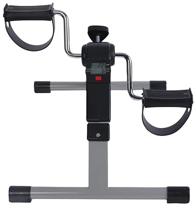 Endless Folding Pedal Exerciser with LCD Monitor | Black | Material: Alloy Steel | Mini Under Desk Exercise Bike Foot Hand Cycle Portable, Arm and Leg Exercise Peddler Machine | For Men and Women