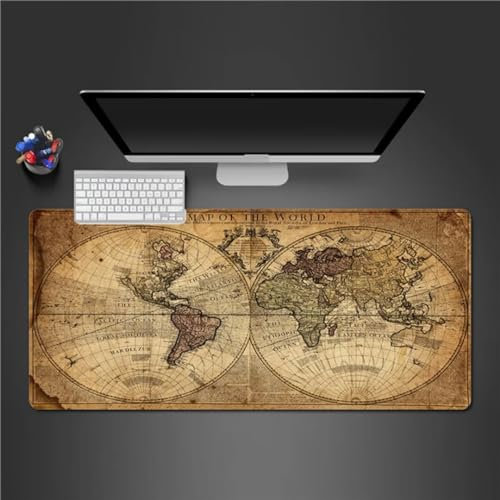 Grand Tapis de Souris de Jeu Carte Monde Tapis de Souris XXL 1000x500x2mm Grand Tapis de Bureau avec Base en Caoutchouc antidérapante pour Gamer Personnel de Bureau