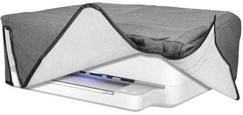 kwmobile Drucker Schützhülle kompatibel mit HP Envy 6020e / Envy 6055e Hülle - Printer Cover aus Leinen - Staubschutzhülle für Drucker - Dunkelgrau