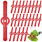 HJUWANG Plastic Strimmer Blades, 50Pcs Grass Trimmer Replacement Blades, 135mm Garden Mower Replacement Blades for Lawn Orchard (Red)