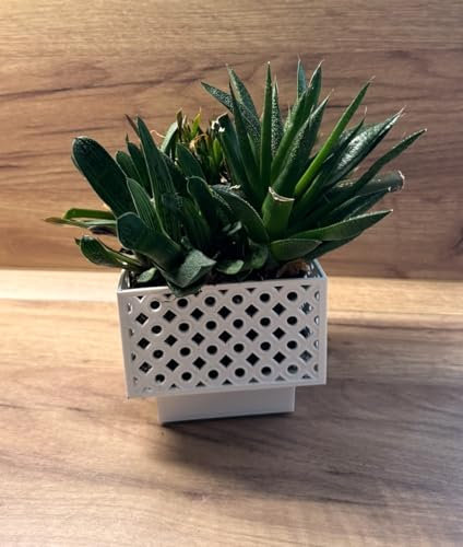 Kimmel Lot de 2 Cache-Pots carrés - 13 cm - Blanc - Pot à orchidée - Pot de Fleurs décoratif