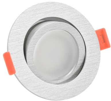 luxvenum Smart Home LED Einbaustrahler 24V 6W - 1x dimmbare LED Deckenleuchte extra flach nur 25mm, 120° Abstrahlwinkel, 90 CRI, Deckenspots für Flur, Wohnzimmer, Küche, Farbe Silber, 2700K