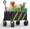 Carrelli pieghevoli e pieghevoli, carri pieghevoli, per raccogliere carichi pesanti da giardino, carrello portatile, carrello per animali domestici, con grandi ruote da spiaggia e portabevande per