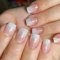 Press on Nails kurz - 24 Stück Glitzer Weißer Farbverlauf Fake Nails Full Cover mit Nagelkleber, Quadratische Nägel zum Aufkleben Acryl Künstliche Fingernägel für Frauen & Mädchen (Rot Diamant, 24x)