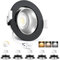 YindaLux 6x LED Einbaustrahler 230V Dimmbar 5W Einbauspots Schwenkbar 3000K/4000K/6500K LED Spot 75-80mm Lochmass Deckenspots IP44 Einbauleuchten Schwarz Silber matt Alu für Badezimmer Wohnzimmer