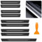 Wjelet 10 Pcs Car Door Sill Protector Set, Scratch Resistant Sill Protectors with Carbon Fiber Design, Universal Fit for Most Vehicles, Durable Scratch Resistant Door Sill Protective Film