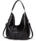 ZONLITYU Schultertaschen Damen Echtes Leder Frauen Handtaschen, Vintage Leder Umhängetasche Crossbody Tasche, Handtasche Casual Satchel Bag Totes Hobos(Black)