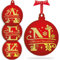 Initial Ornament for Christmas Tree Decorations - 12x10cm - Xmas Wooden Hanging Green Baubles, Christma Family Tree Gifts C3 (Initial #N)