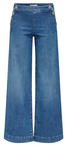 ONLY Female Jeans mit weitem Bein ONLMADISON Hohe Taille Weiter Beinschnitt Jeans