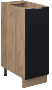 Vicco Apothekerschrank Fame-Line, Schwarz gestreift, 30 cm ohne Arbeitsplatte
