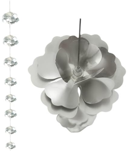 DFTDFYXYRain Chain 8.5 Feet Length Aluminum Rain Chain Gutter Rain Catcher Chain with Rain Chains for outside Rain Gutter Downspout Extension for Gutters,Gardens,Courtyards,Eaves,Silver,2.6M/8.5FT