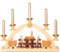 BRUBAKER Schwibbogen für Kerzen - Sternsinger - traditioneller Lichterbogen - 32 cm Weihnachtsbogen - Weihnachtsdeko Kerzenbogen Kerzenhalter - Kerzenständer für Weihnachten