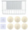 Magnetic Dryer Ball Holder with 6 Pcs Dryer Balls, Metal Dryer Ball Container for Laundry Room Organization and Storage, Easy Install Without Tools(Color:White)