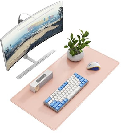 DAWNTREES Sous-main de bureau en cuir,Résistant au glissement - Grand tapis de souris pour ordinateur portable - Convient pour le bureau, la maison et l'utilisation de bureau (rose, 80 x 40 cm)