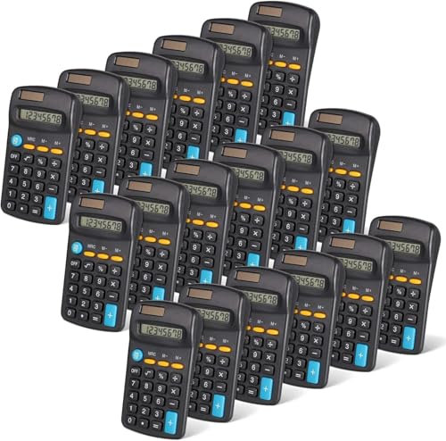 20 Stück Taschenrechner, Grundrechner mit 4 Funktionen, 8-stelliger Mini-Rechner, tragbar, für Studenten, Kinder, Schule, Zuhause, Büro, Buchhaltungswerkzeuge (schwarz)