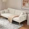 Dolamaní 2-in-1 Schlafsofa Sofa Couch mit Schlaffunktion, Verstellbarer Rückenlehne, goldenen Beinen, mit Kissen (Weiß)