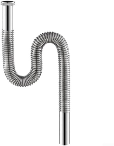 Vootnifig Tubo di scarico flessibile per lavandino, 80 cm, in acciaio inox, per bagno, cucina, impianto idraulico