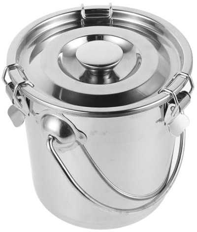 Homoyoyo Boîte Hermétique En Acier Inoxydable 16x16 Cm Avec Fermeture à Boucle, Seau Portable Multifonction Pour Conservation Café Et Usage Extérieur