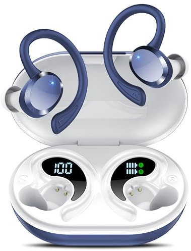 Bluetooth Kopfhörer,Kopfhörer Kabellos Bluetooth 5.4, 68Std Kabellose Kopfhörer mit Tiefer Bass, In Ear Kopfhörer mit 4 ENC Klarer Mic, IPX7 wasserdichte Ohrhörer mit Ohrhaken für Sport Arbeit Studium
