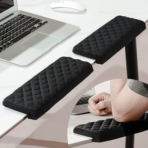 Yamobi 2-teiliges L-Förmige Tastatur Handgelenkauflage,Foam Handballenauflage mit Nonslip-Basis,Ergonomisches Schreibtisch - Kanten - Kissen für Büro (30x10cm)