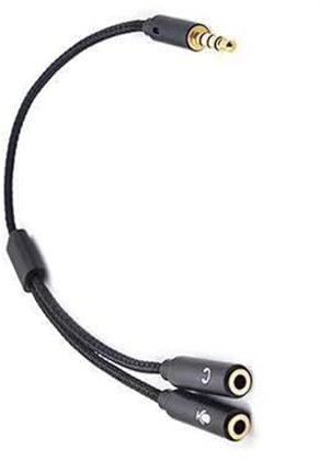 HDOYTXXM Splitter per microfono 3 5 Mm 2 Femmina fino a 1 Cavo di prolunga per microfono maschio, adattatore per laptop Gaming Cuffie Y volate