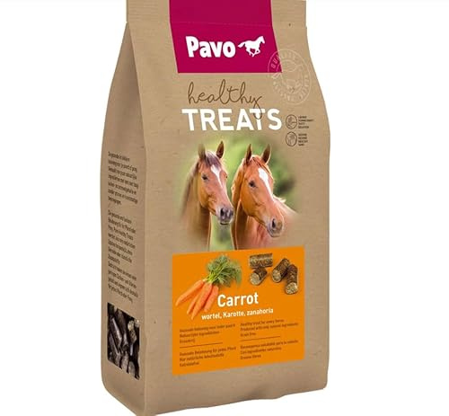 Pavo Healthy Treats Sabor Zanahorias 1kg. Deliciosas y saludables golosinas para Caballos. Snack para Caballos. Sin Cereales. Sin aditivos. 100% Natural.