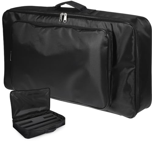 ULTECHNOVO Aufbewahrungstasche mit Abriebfestem Material für Gitarreneffektpedale aus Robustem Nylon Schwarze Pedalboard Reißverschlusstasche für Musiker Unterwegs
