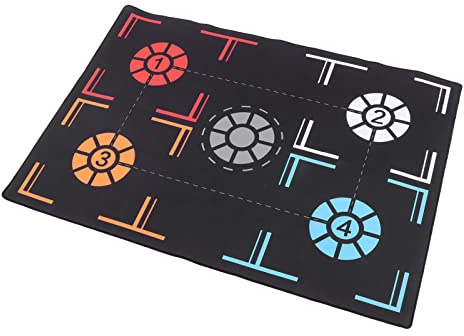 Aumotop Basketball-Schritttraining, rutschfeste Matte, Dribbelkontrolle, Geräuschlos, Sportstütze für Erwachsene, Gummi, Schwarz