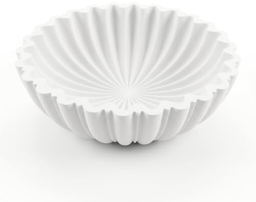 HFWDGTAO Moderne Dekoschale Weiß, 27 cm große dekorative Schale für Couchtisch, Flur, Esstisch oder Küchenarbeitsplatte – als Obstschale, Schlüsselschale oder Bonbonschale