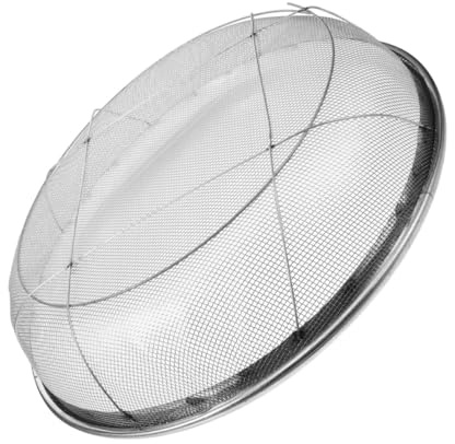 YARNOW Setaccio da giardino in acciaio inox, 42 cm, rotondo, con maglie da 2 mm, a maglia fine, per terra, compost, sabbia, pietre, compost, colino in metallo, accessorio da giardino per piantare